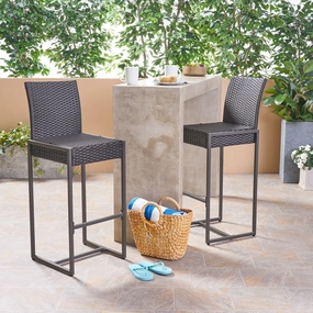 Outdoor Wicker 30-Inch Barstools - NH731503 outdoor furniture, garden bench