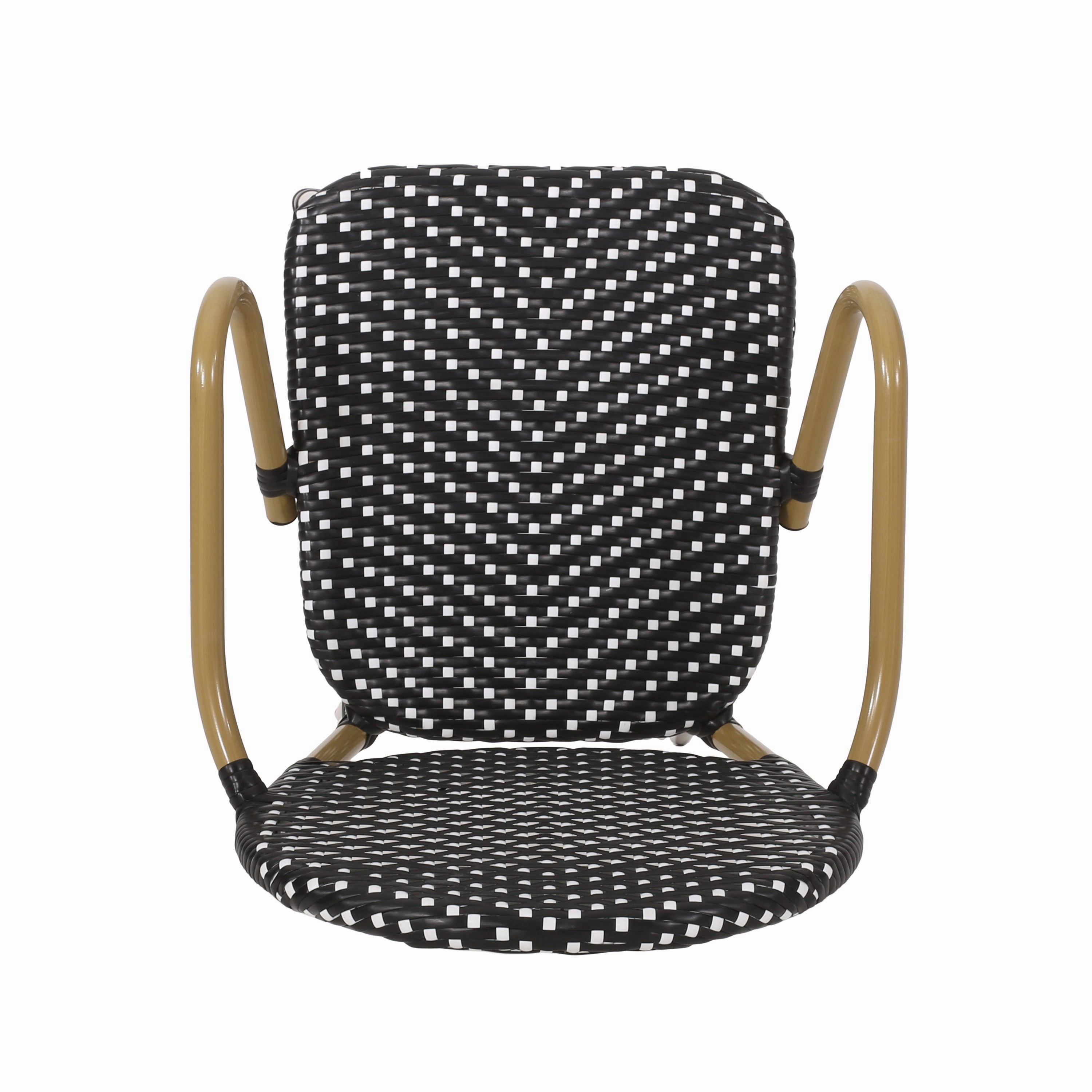 Outdoor Wicker and Aluminum French Barstools