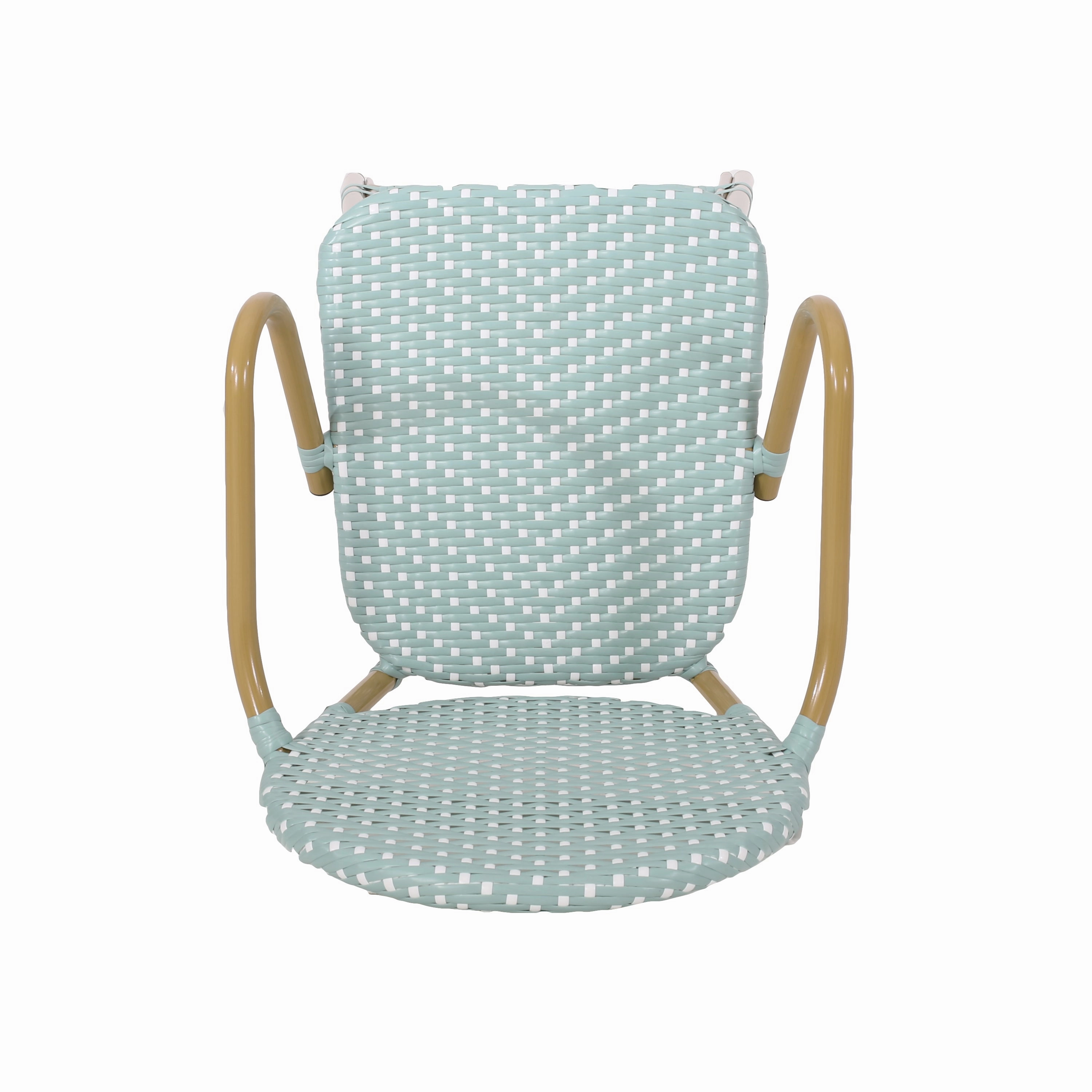 Outdoor Wicker and Aluminum French Barstools