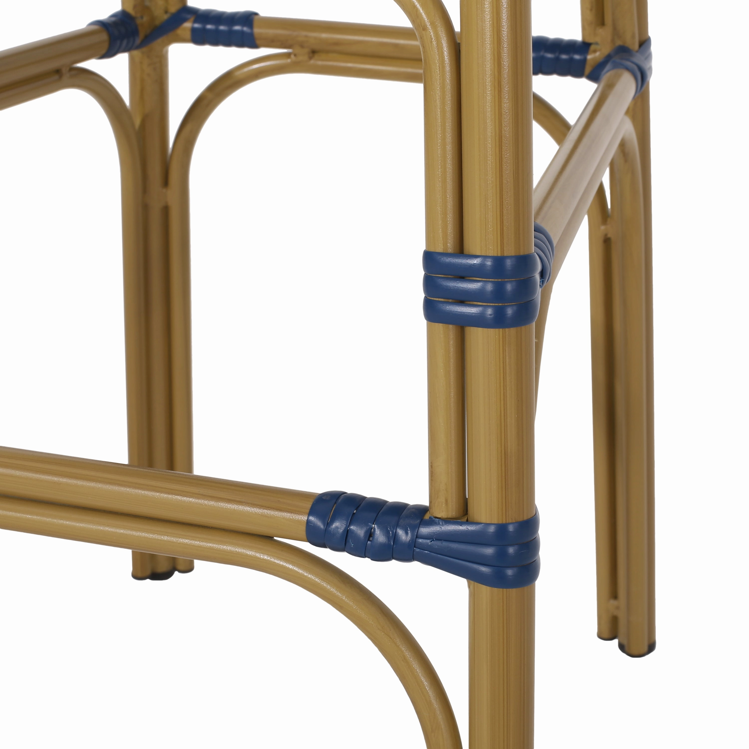 Outdoor Wicker and Aluminum French Barstools