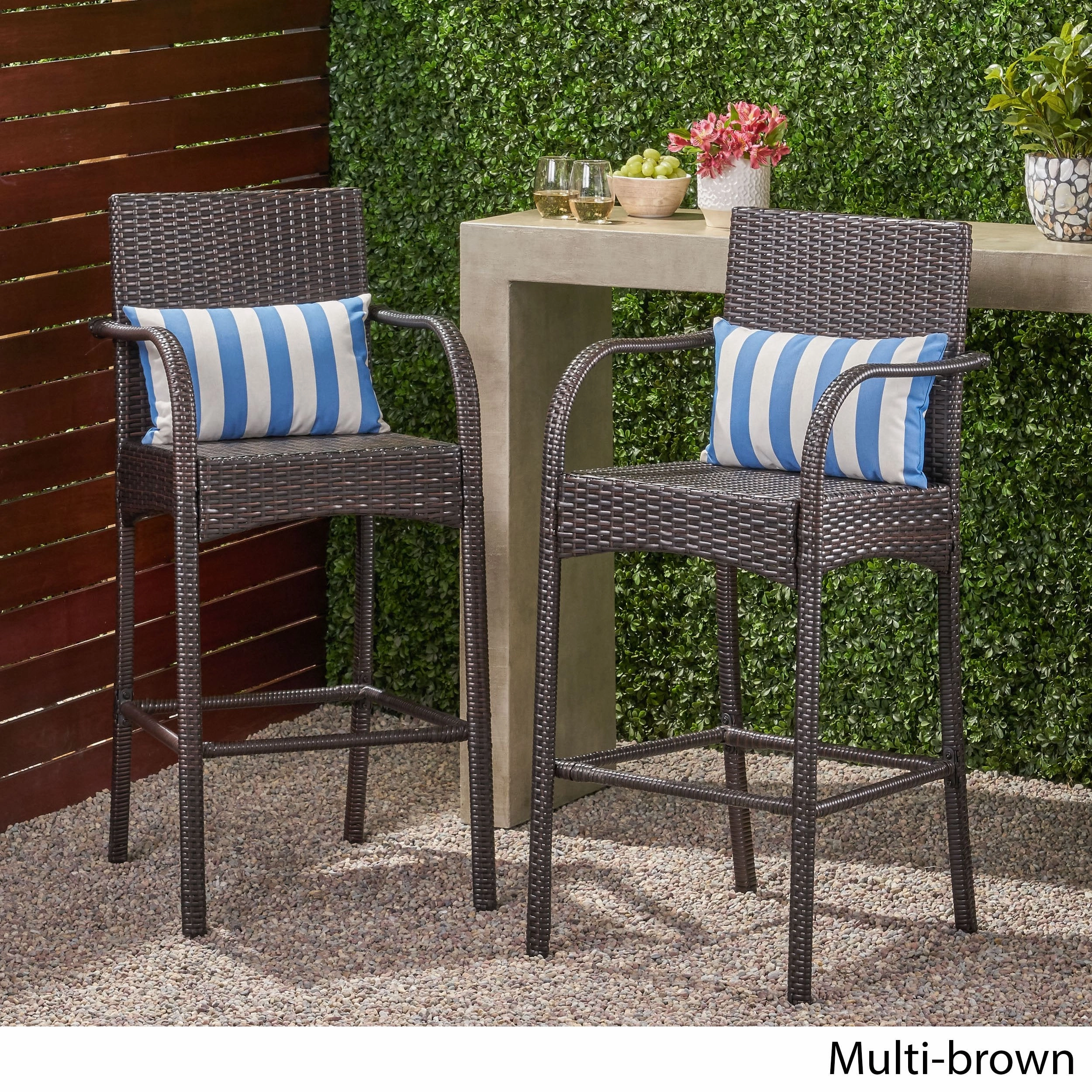 Outdoor Wicker Barstool Chair (Set of 2) - NH243113