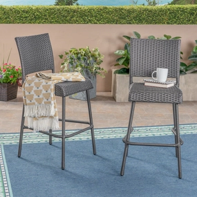 Outdoor Wicker Barstool, Gray (Set of 2) - NH218503 outdoor lounge chair, patio sofa
