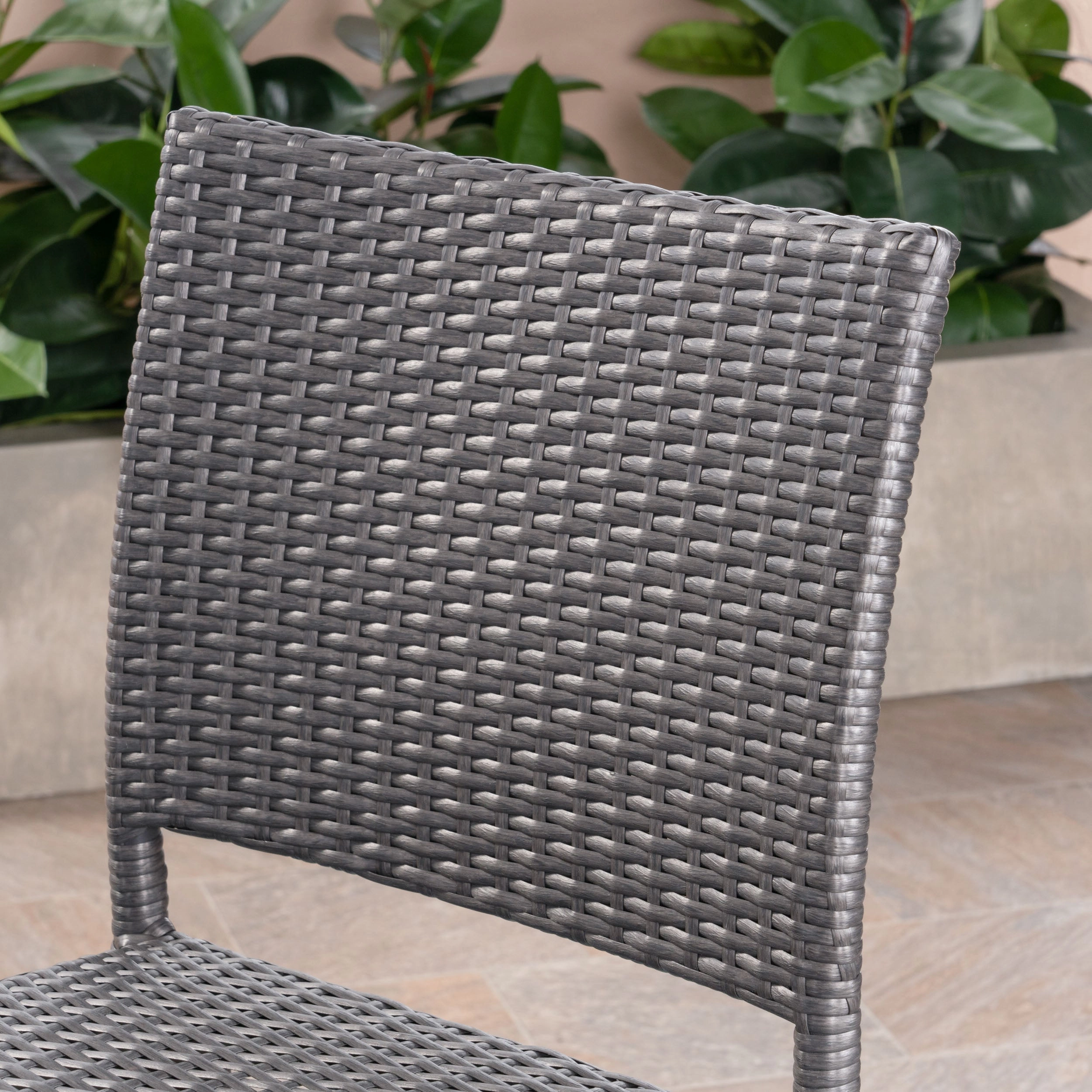 Outdoor Wicker Barstool, Gray (Set of 2) - NH218503