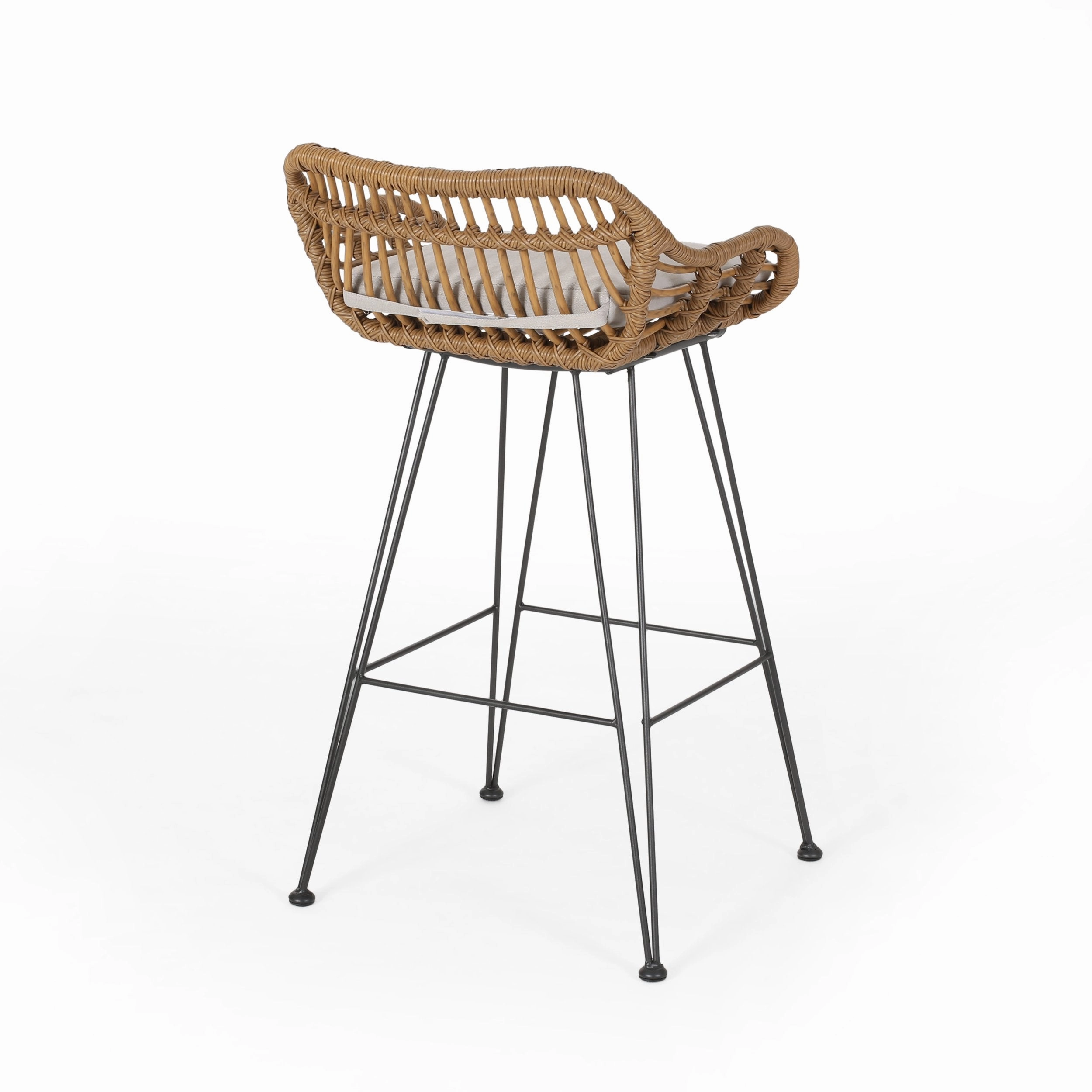 Outdoor Wicker Barstools with Cushions (Set of 2) - NH389903