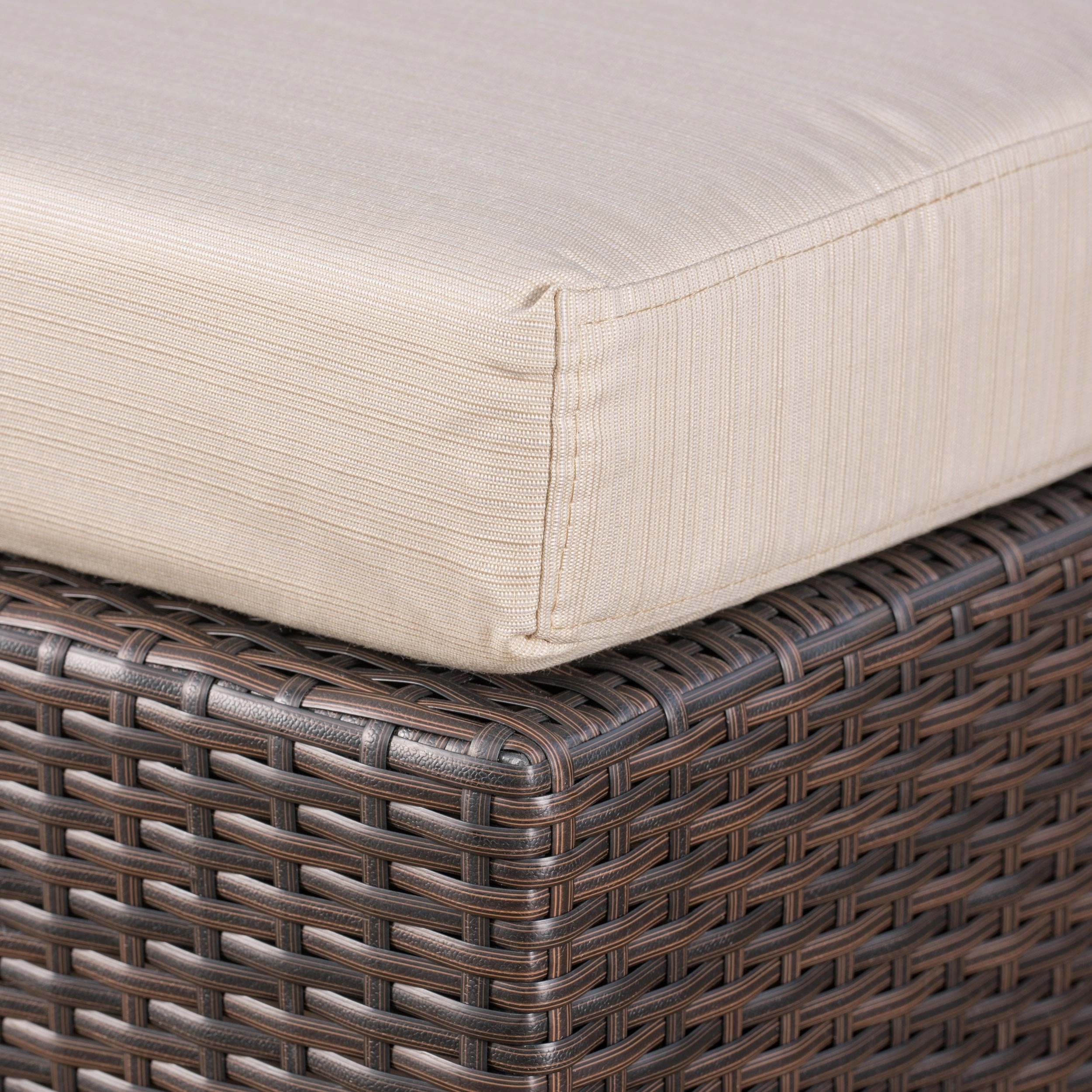 Outdoor Wicker Bench with Water Resistant Cushion - NH914303