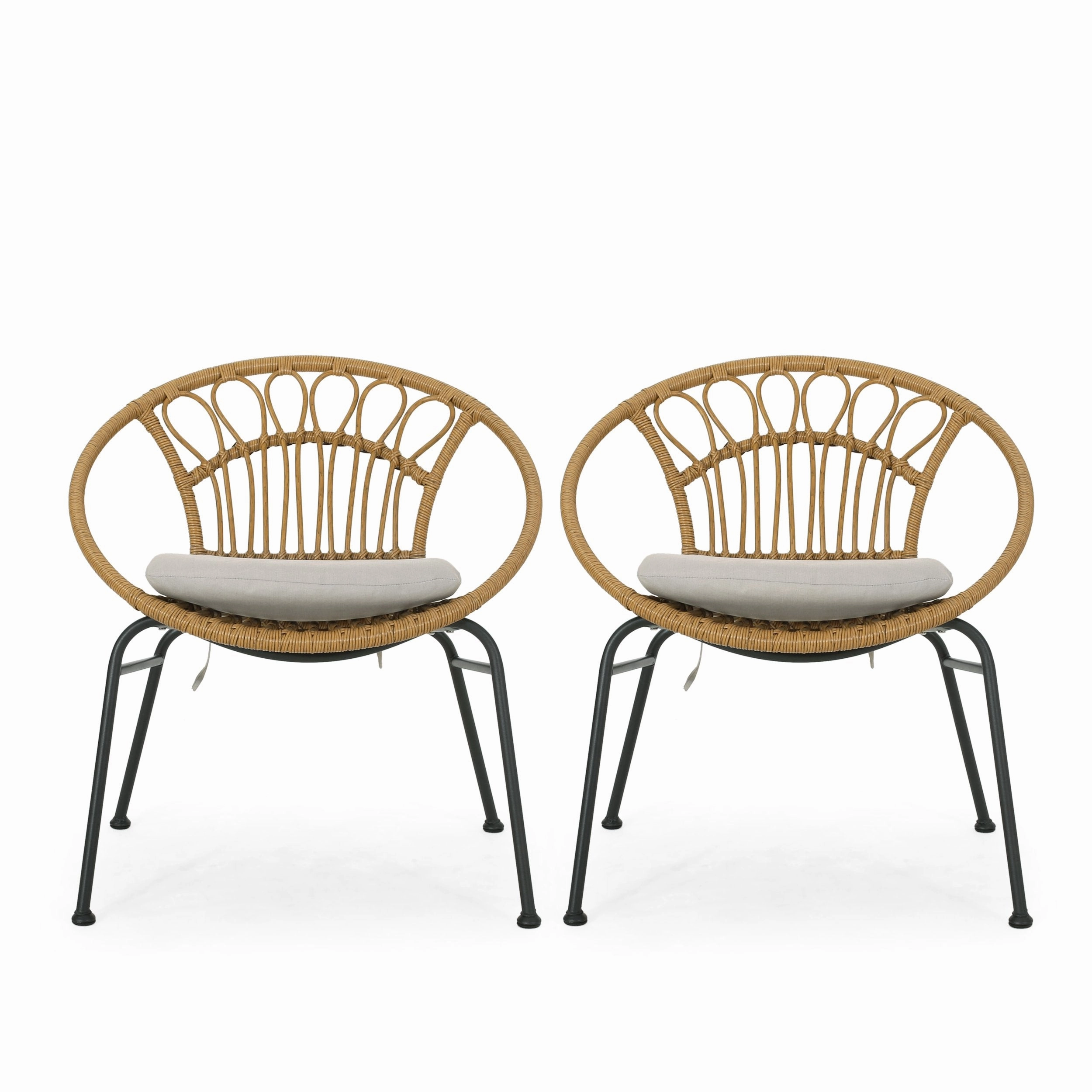 Outdoor Wicker Chair with Cushion (Set of 2) - NH596313 outdoor lounge chair, patio sofa