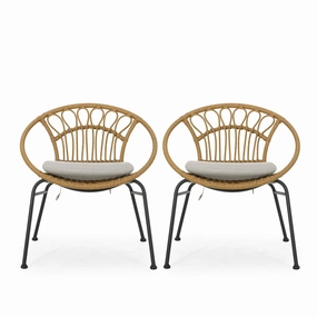 Outdoor Wicker Chair with Cushion (Set of 2) - NH596313 outdoor lounge chair, patio sofa