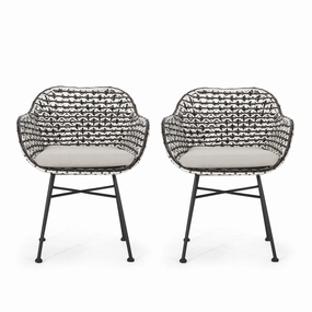 Outdoor Wicker Chair with Cushion (Set of 2) - NH996313 outdoor lounge chair, patio sofa