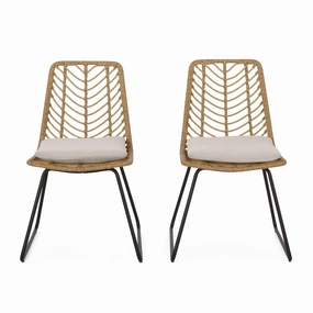 Outdoor Wicker Chairs with Cushion, Set of 2 - NH210413 outdoor lounge chair, patio sofa