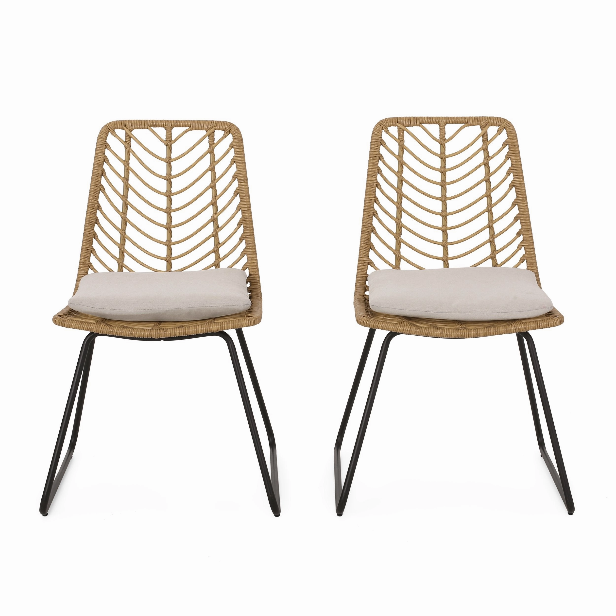 Outdoor Wicker Chairs with Cushion, Set of 2 - NH210413 outdoor lounge chair, patio sofa