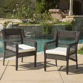 Outdoor Wicker Dining Chair with Cushion (Set of 2) - NH811692 outdoor lounge chair, patio sofa