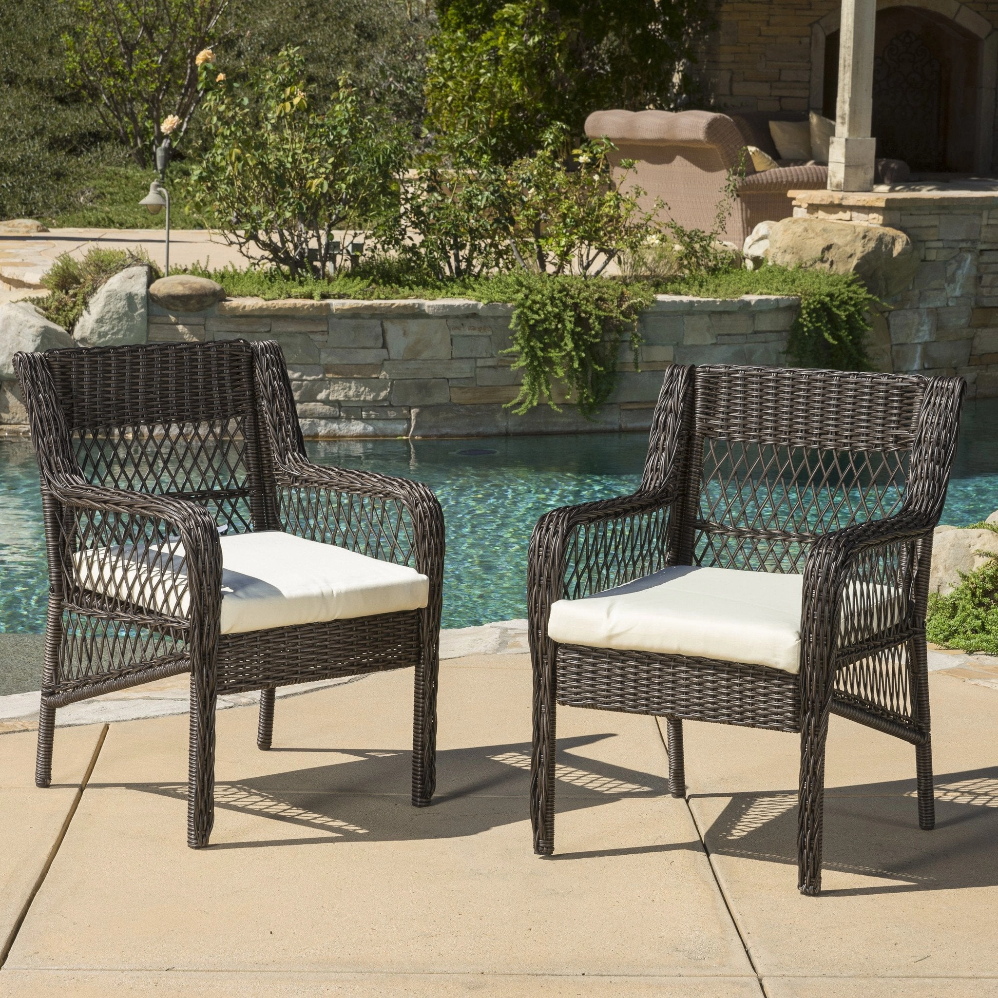 Outdoor Wicker Dining Chair with Cushion (Set of 2) - NH811692 outdoor lounge chair, patio sofa