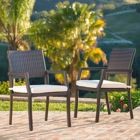 Outdoor Wicker Dining Chairs Water Resistant Cushions (Set of 2) - NH142003 outdoor lounge chair, patio sofa