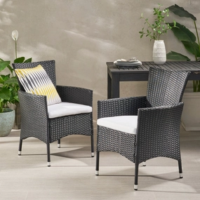 Outdoor Wicker Dining Chairs with Water Resistant Cushions - Set of 2 - NH203303 outdoor lounge chair, patio sofa