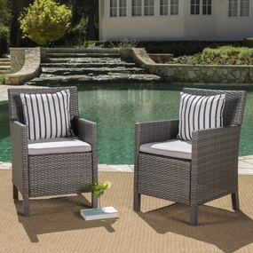 Outdoor Wicker Dining Chairs with Water Resistant Cushions (Set of 2) - NH433203 outdoor lounge chair, patio sofa