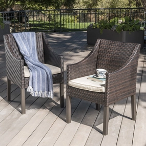 Outdoor Wicker Dining Chairs with Water Resistant Cushions (Set of 2) - NH523203 outdoor lounge chair, patio sofa