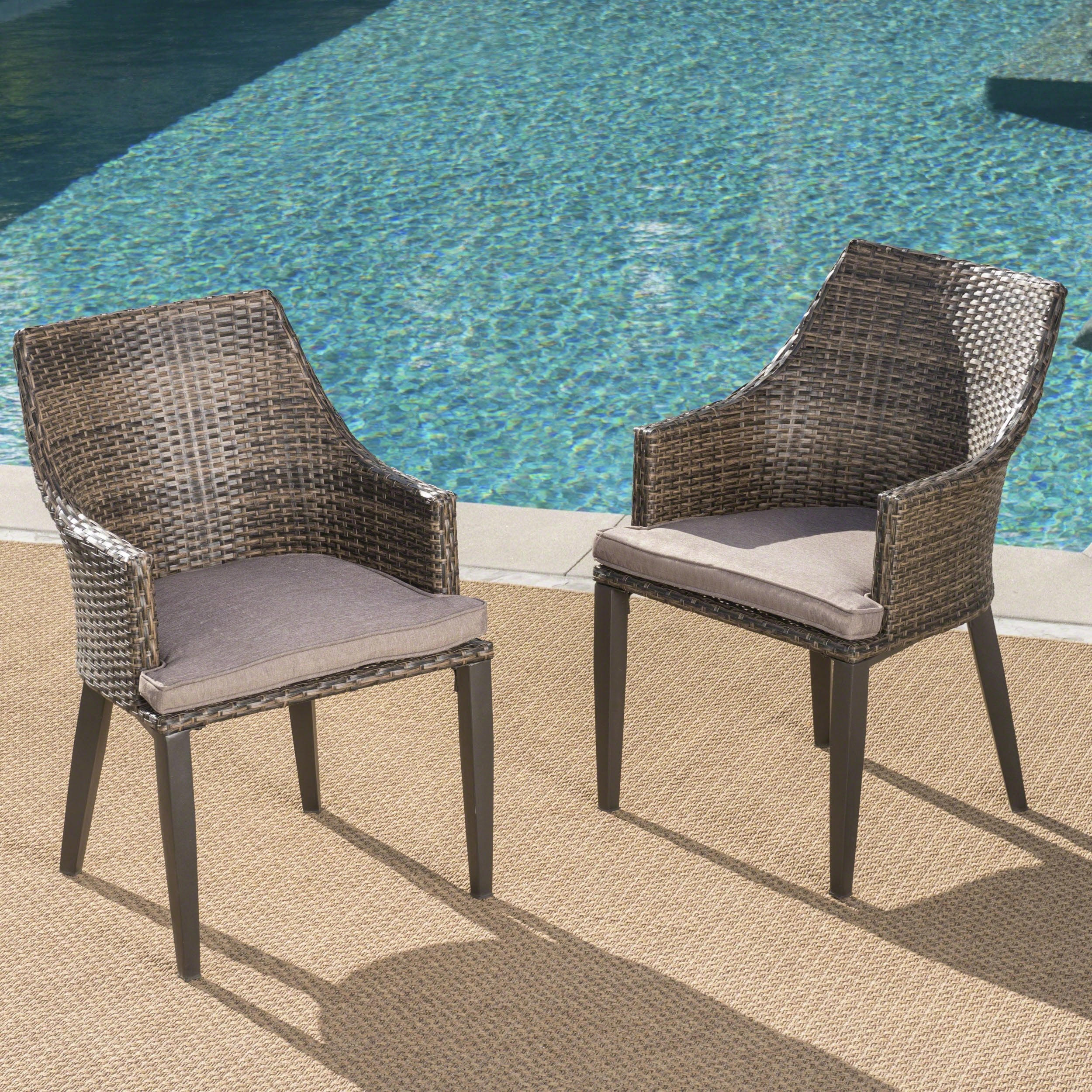 Outdoor Wicker Dining Chairs with Water Resistant Cushions (Set of 2) - NH718203 outdoor lounge chair, patio sofa