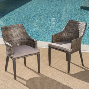 Outdoor Wicker Dining Chairs with Water Resistant Cushions (Set of 2) - NH718203 outdoor lounge chair, patio sofa