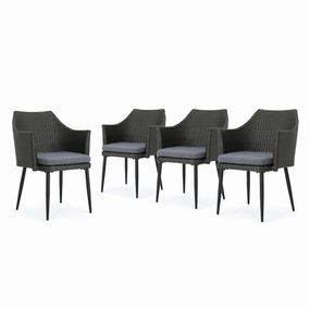 Outdoor Wicker Dining Chairs with Water Resistant Cushions (Set of 4) - NH468303 outdoor lounge chair, patio sofa