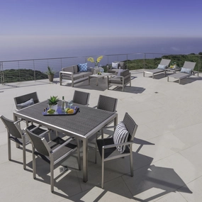 Outdoor Wicker Dining Set with Chat Set and Lounges - NH184003 outdoor furniture, garden bench