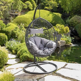 Outdoor Wicker Hanging Teardrop / Egg Chair - NH221203 outdoor furniture, garden bench