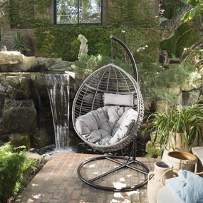 Outdoor Wicker Hanging Teardrop / Egg Chair - NH421203 outdoor furniture, garden bench