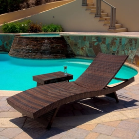Outdoor Wicker Lounge and Table - NH469352 patio umbrella, gazebo
