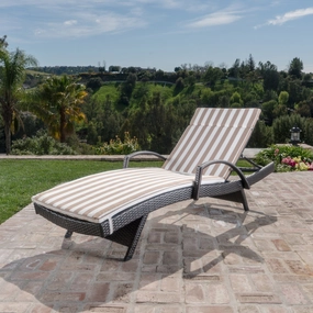 Outdoor Wicker Lounge with Water Resistant Cushion - NH580003 outdoor furniture, garden bench