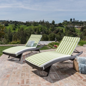 Outdoor Wicker Lounge with Water Resistant Cushion (Set of 2) - NH280003 patio umbrella, gazebo