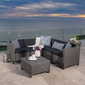 Outdoor Wicker V Shaped Sectional Sofa Set - NH040992 outdoor furniture, garden bench