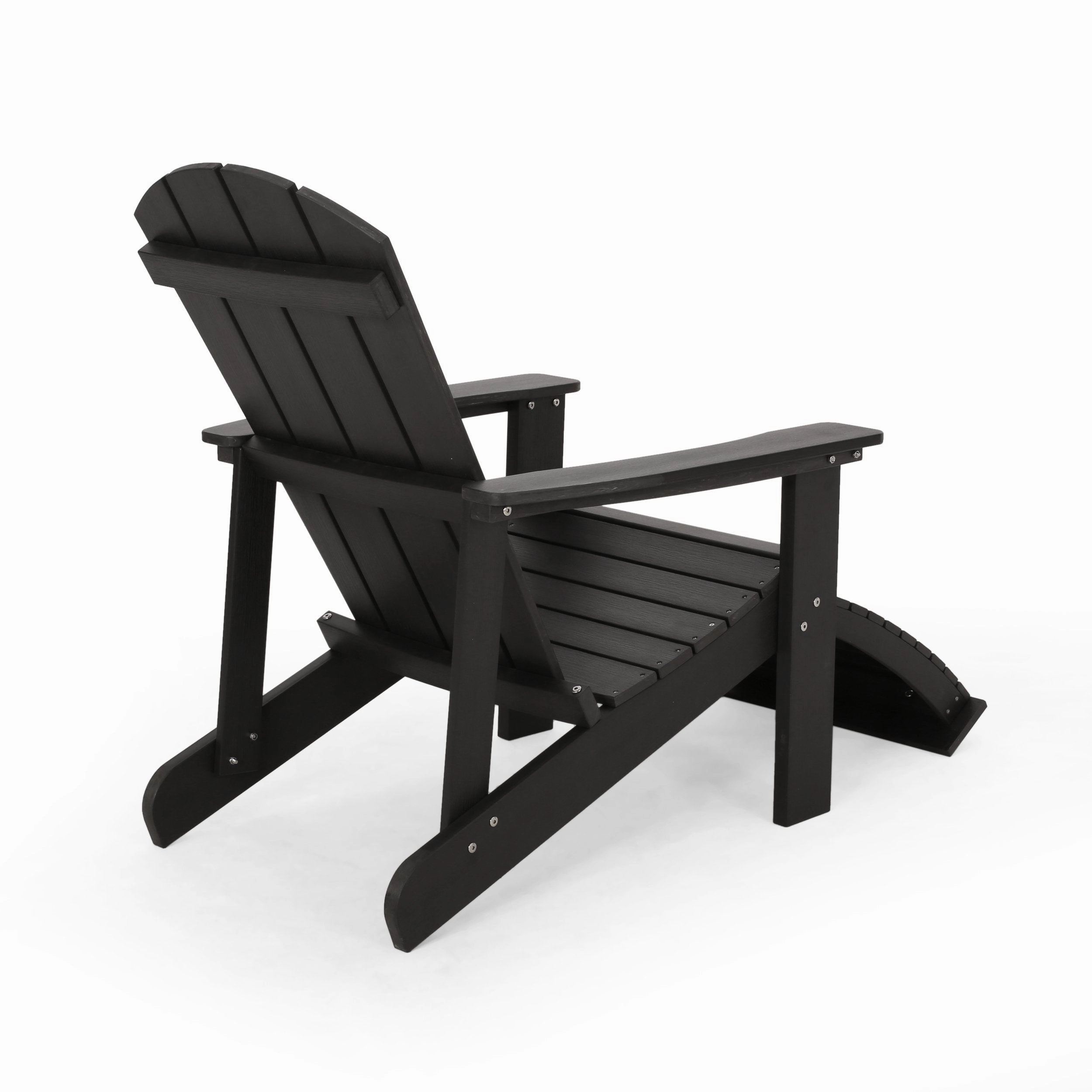 Outdoor Wood Adirondack Chair With Footrest - NH528213