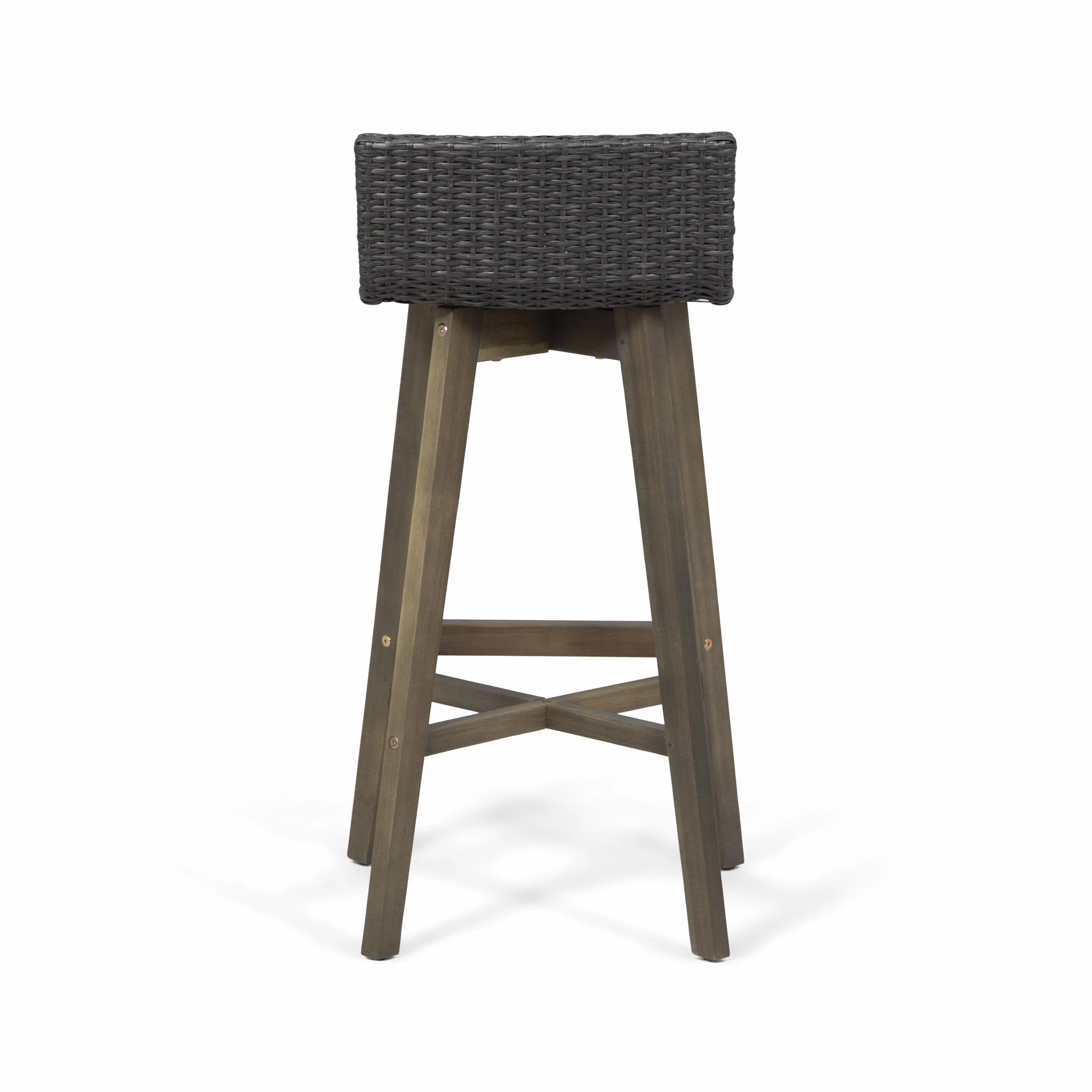 Outdoor Wood & Wicker Barstools (Set of 4) - NH360013