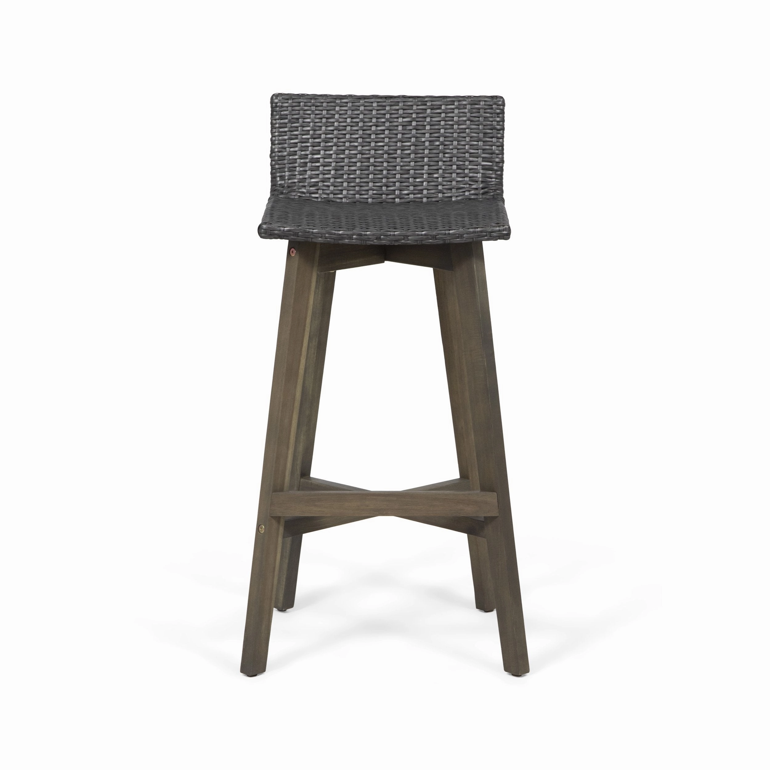 Outdoor Wood & Wicker Barstools (Set of 4) - NH360013