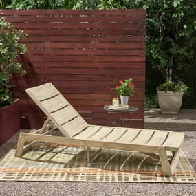 Outdoor Wood and Iron Chaise Lounge - NH118903 outdoor furniture, garden bench