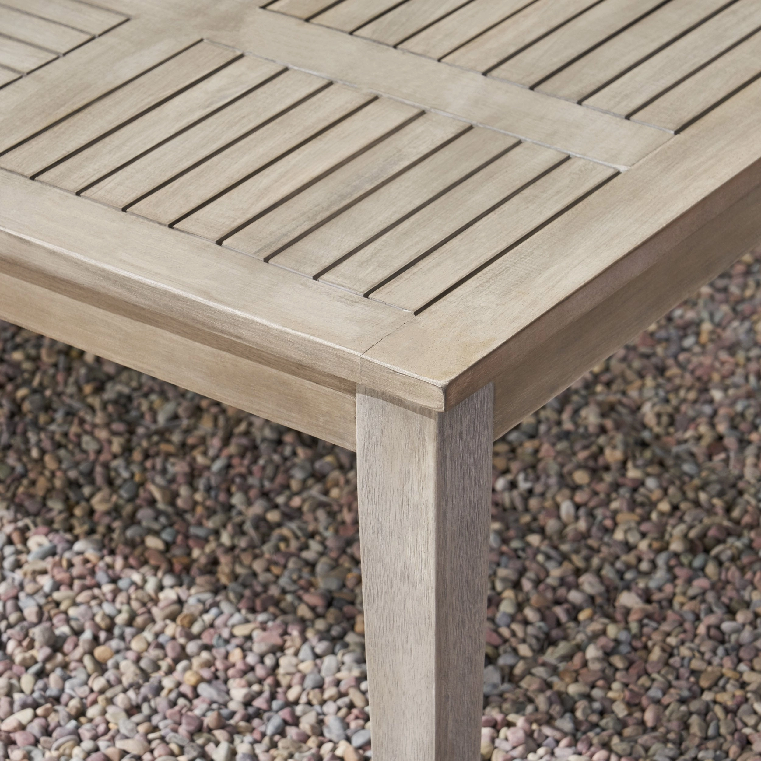 Outdoor Wood and Wicker Sofa and Coffee Table Set - NH241803