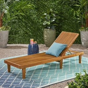 Outdoor Wooden Chaise Lounge - NH270903 patio umbrella, gazebo