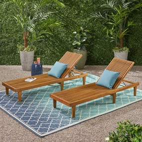 Outdoor Wooden Chaise Lounge (Set of 2) - NH470903 patio umbrella, gazebo