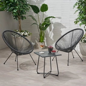 Outdoor Woven 3 Piece Chat Set - NH094903 outdoor furniture, garden bench
