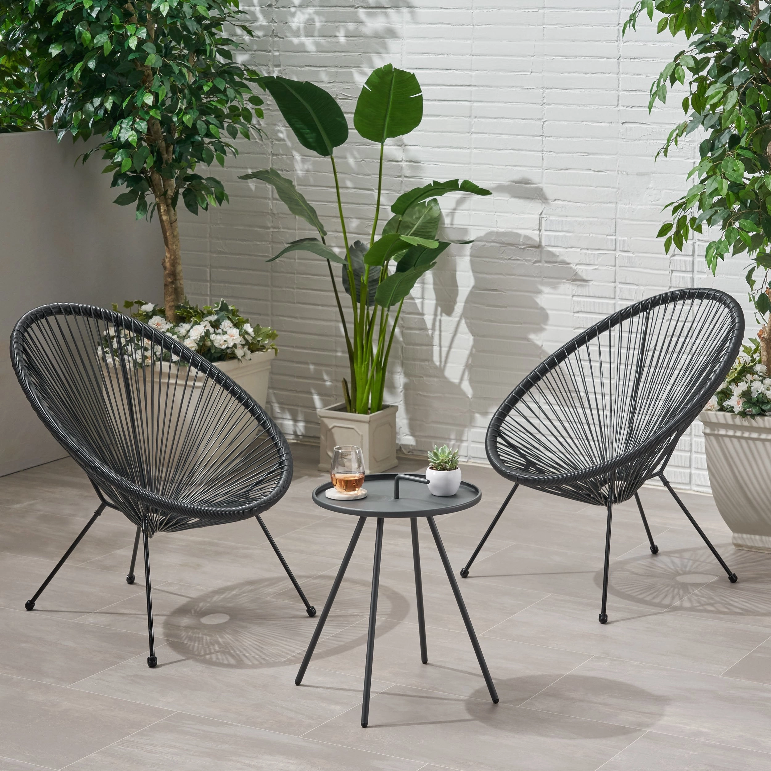 Outdoor Woven 3 Piece Chat Set - NH884903 outdoor furniture, garden bench