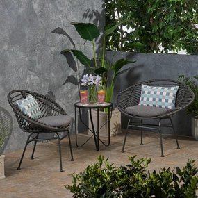 Outdoor Woven Faux Rattan Chairs with Cushions (Set of 2) - NH961903 outdoor furniture, garden bench
