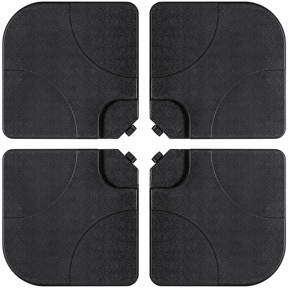 Pack of 4 Square Sand/Water Fillable Parasol Base Weights