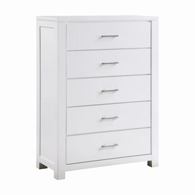 Paris 5-Drawer Chest - White