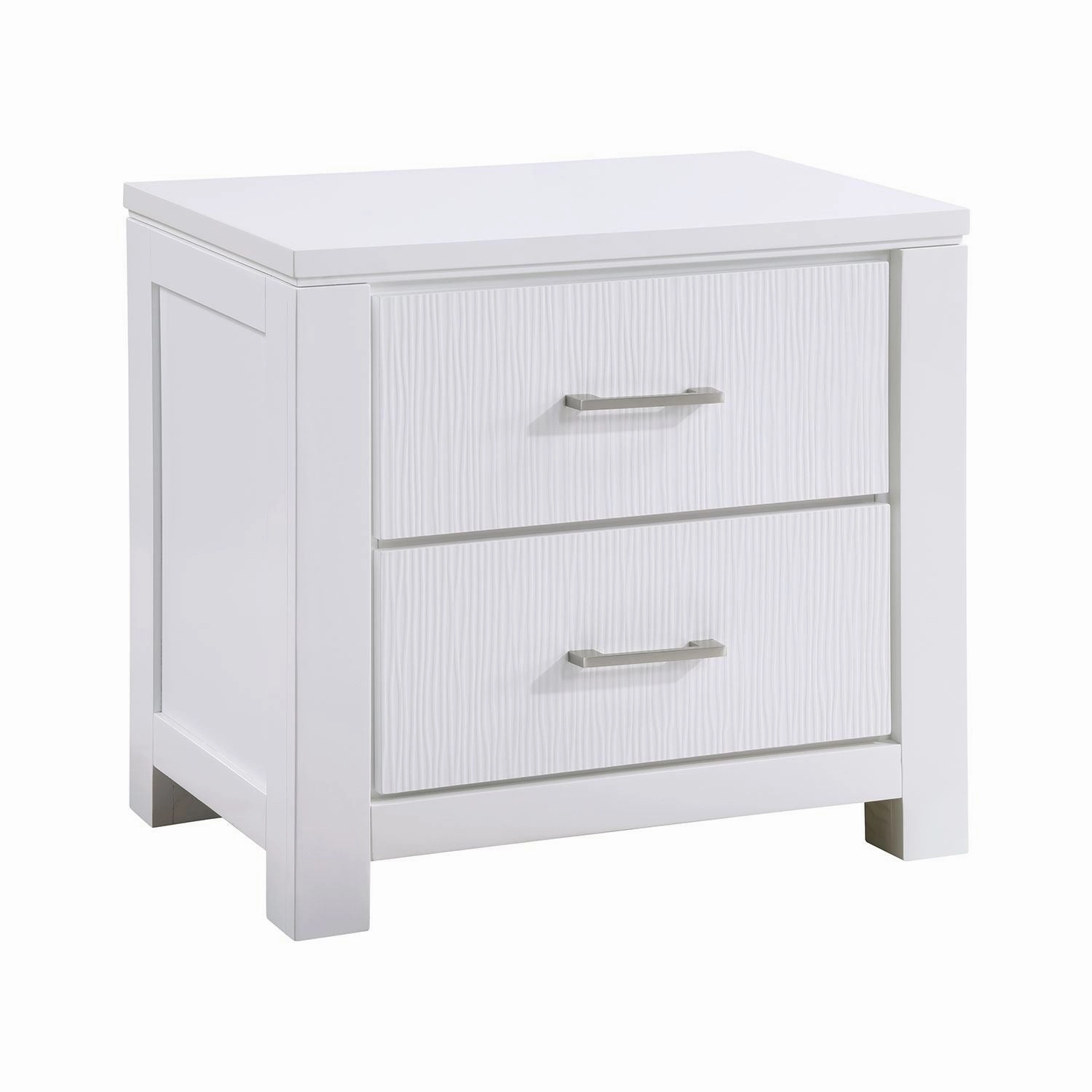 Paris 5-Piece King Storage Bedroom Package - White, Silver