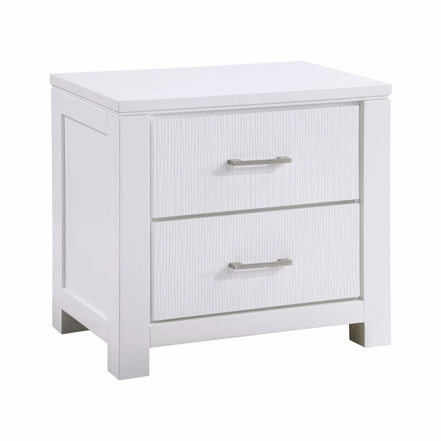 Paris 5-Piece Queen Storage Bedroom Package - White, Silver