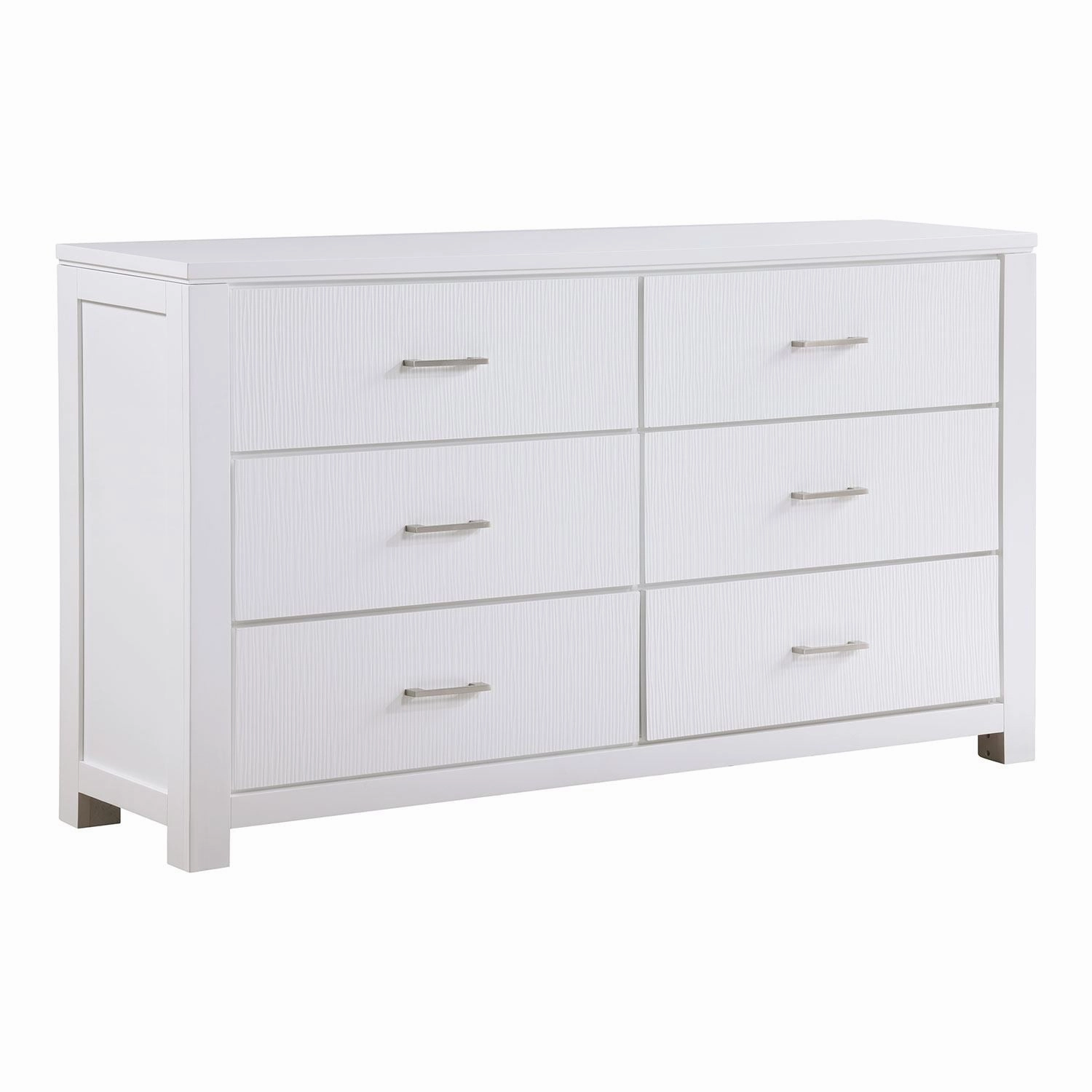Paris 6-Piece King Storage Bedroom Package - White, Silver