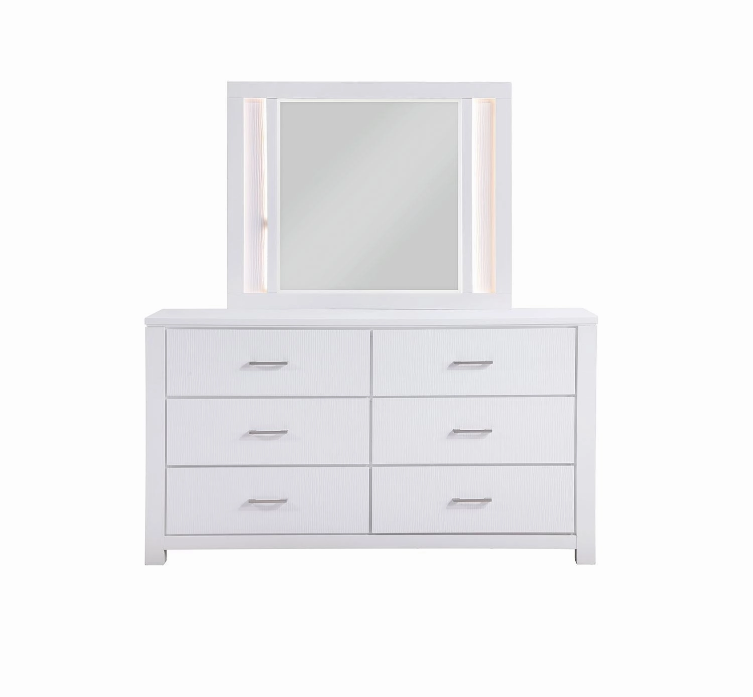 Paris Mirror with LED Lighting - White