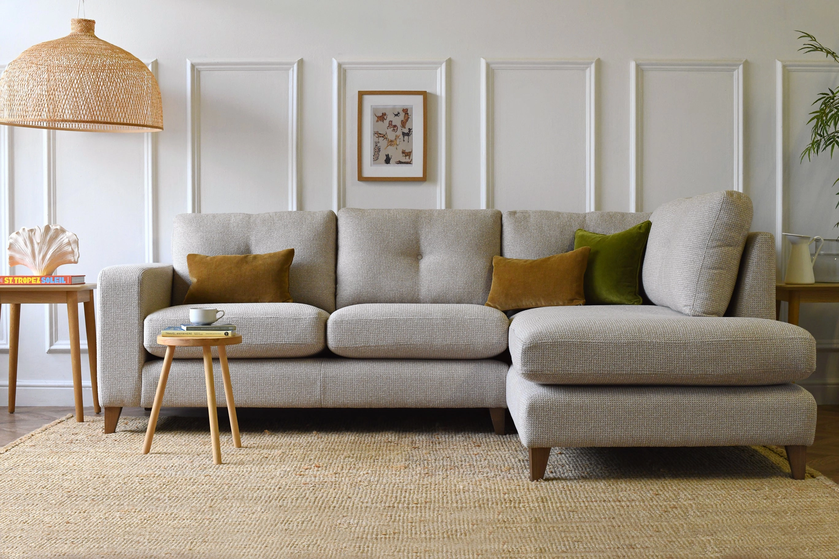 Parker | Chaise Sofa Option 1 | Wicker Stone
