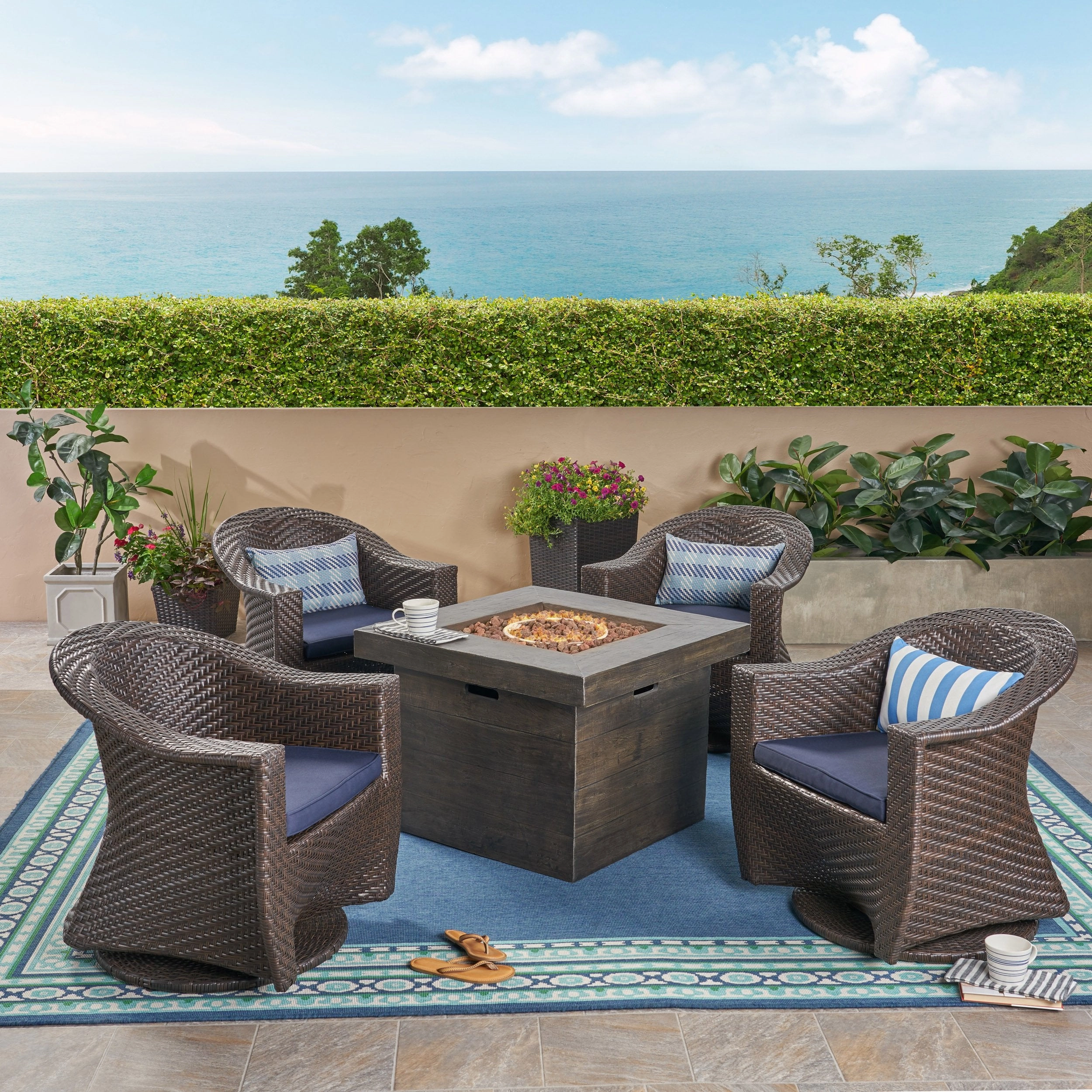 Patio Fire Pit Set - NH752703 outdoor furniture, garden bench