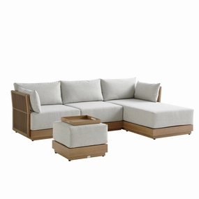Pedra Rope and Aluminium Outdoor Chaise Sofa Set, Natural