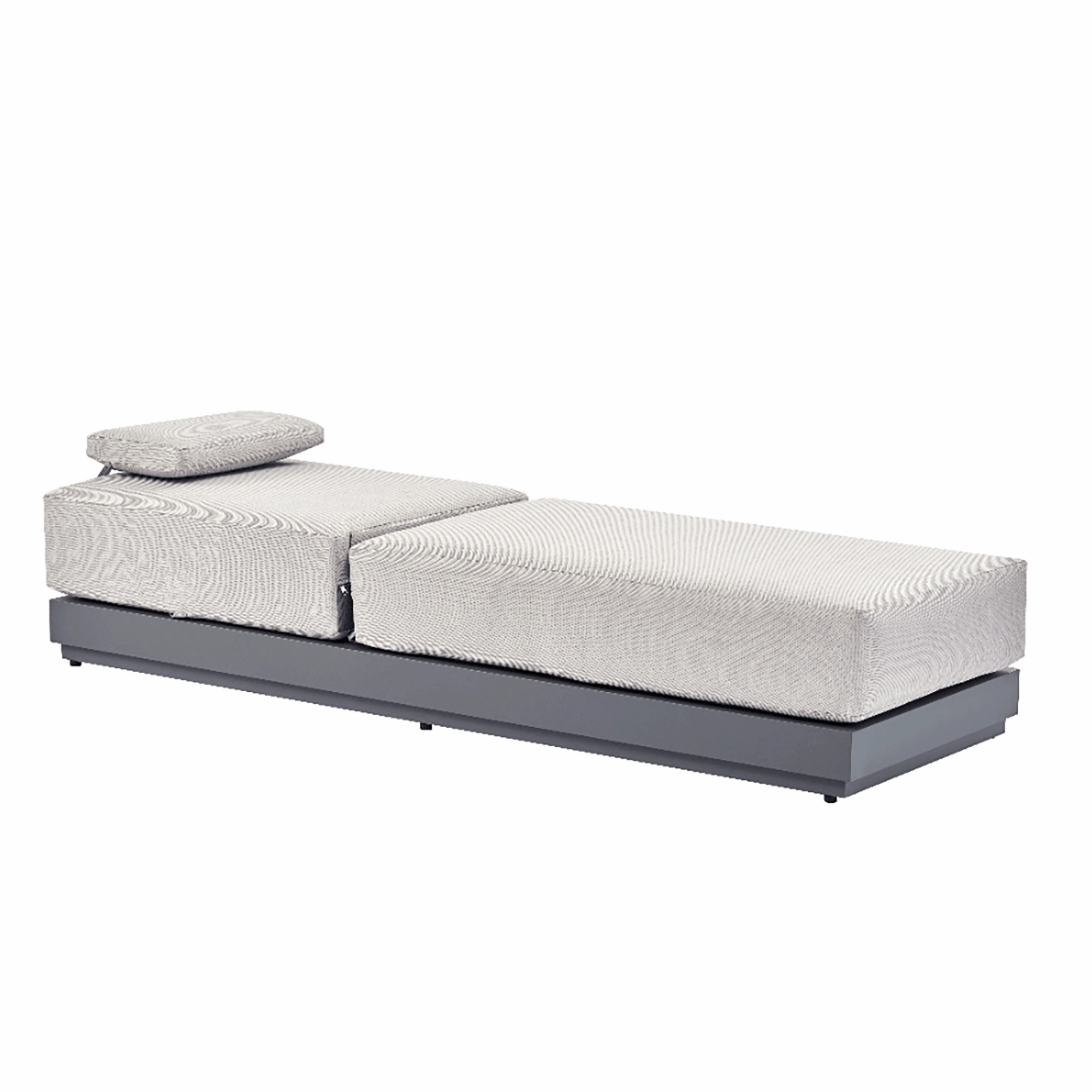 Pedra Rope and Aluminium Outdoor Sun Lounger, Grey